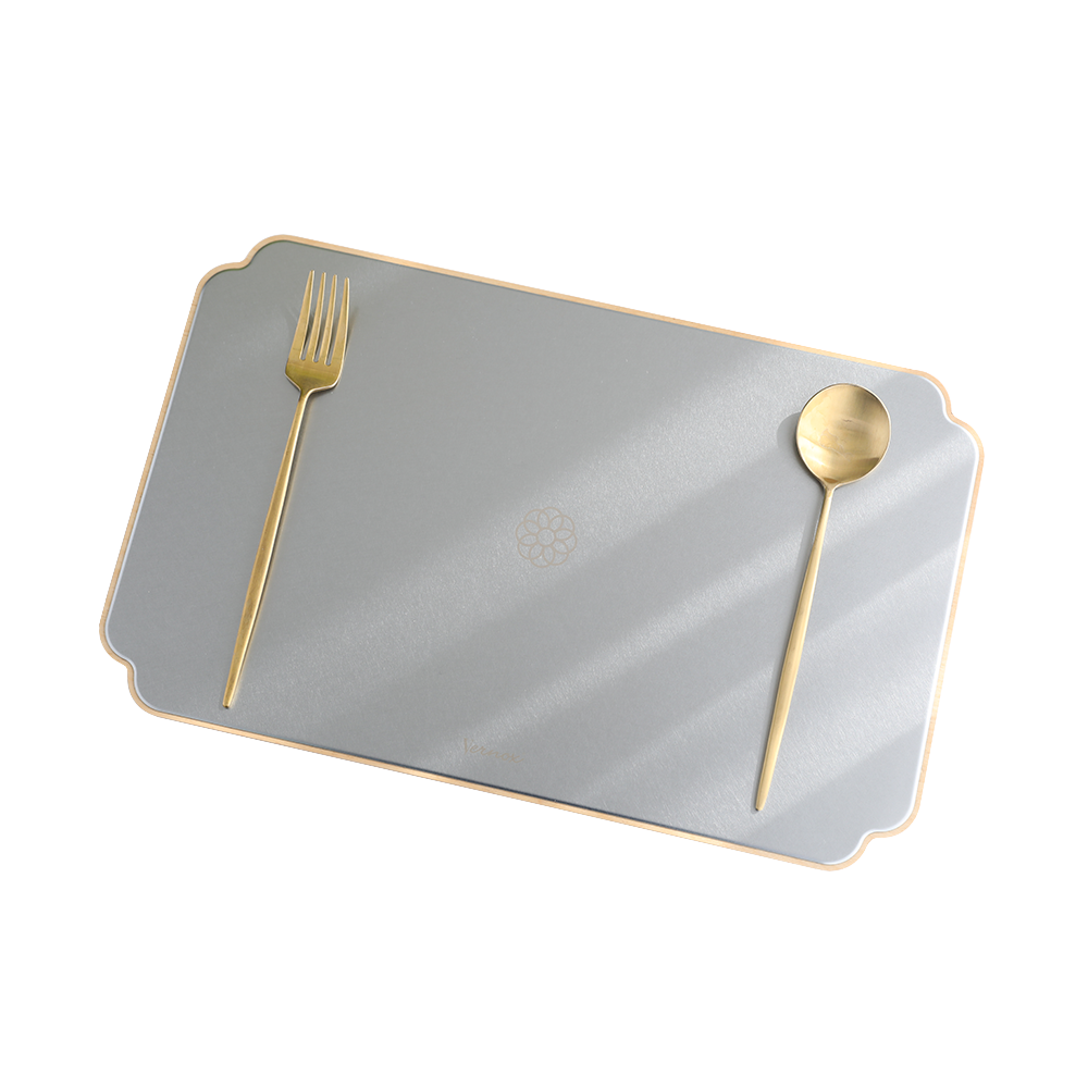 STAINLESS STEEL TOP WOOD DECO PLATE
