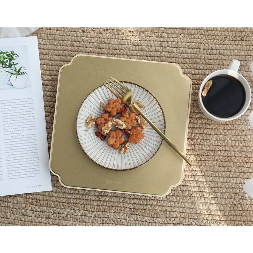 STAINLESS STEEL TOP WOOD DECO PLATE