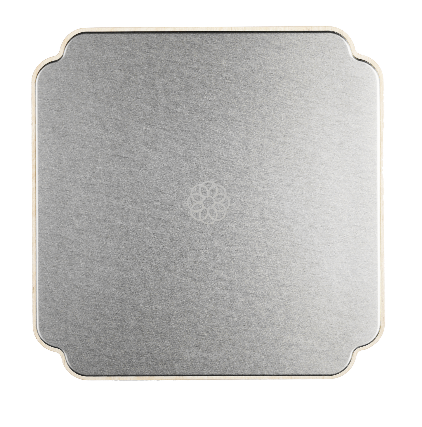 STAINLESS STEEL TOP WOOD DECO PLATE