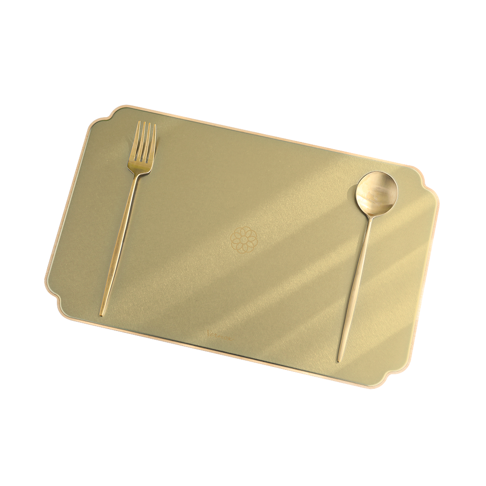 STAINLESS STEEL TOP WOOD DECO PLATE